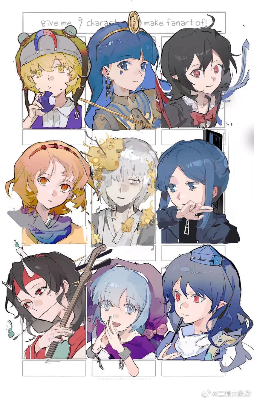 houjuu nue, iizunamaru megumu, zuifeng tenkai, michigami nareko, taira no chouki, and 3 more (touhou and 3 more) drawn by corallo