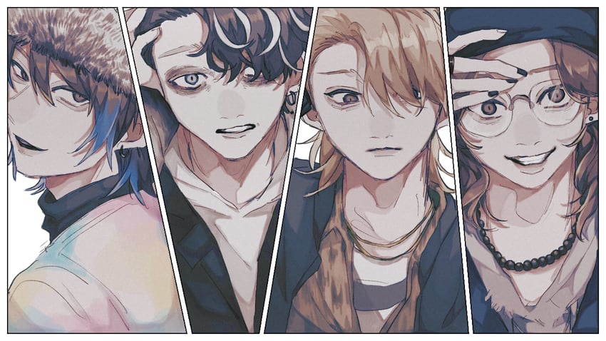 akune rindo, arima seigen, yagasaki ibuki, and jikuuin joubu (hypnosis mic and 1 more) drawn by ivinch_u