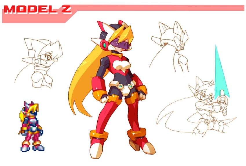 ciel and model z (mega man and 2 more) drawn by tomycase