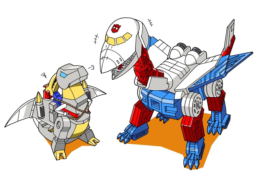 grimlock, swoop, and sky lynx (transformers and 1 more) drawn by beni_(nikaidera)