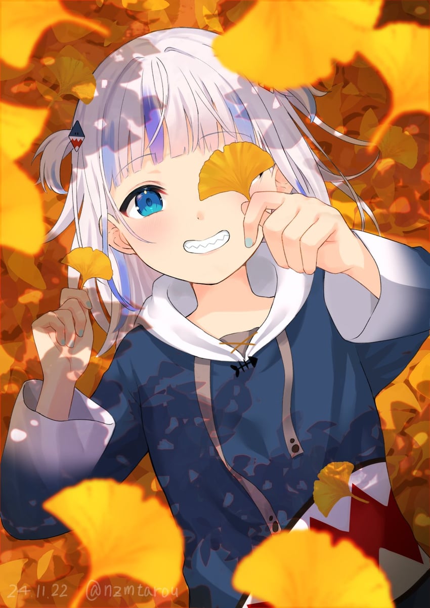 gawr gura (hololive and 1 more) drawn by nzmtarou