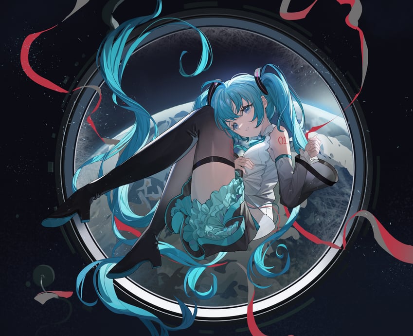 hatsune miku (vocaloid and 1 more) drawn by kuweichuanxin_jr