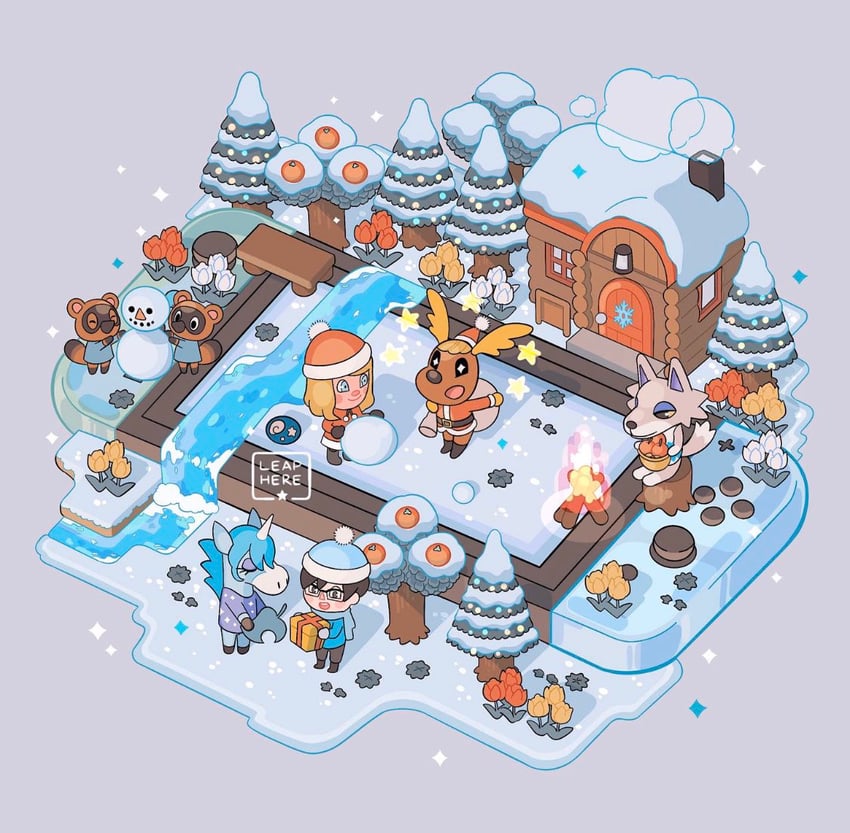 villager, timmy, tommy, fang, julian, and 1 more (animal crossing) drawn by leaphere