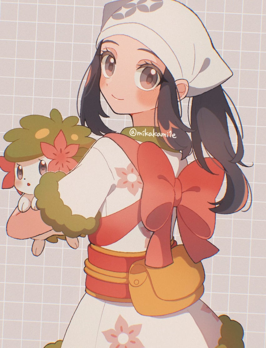 akari and shaymin (pokemon and 1 more) drawn by mikakami1e