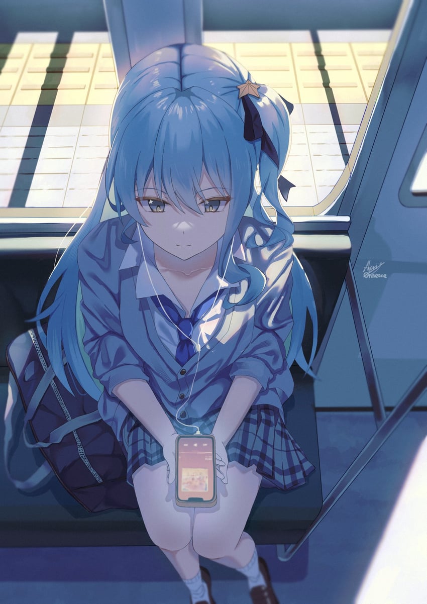 hoshimachi suisei and minato aqua (hololive and 1 more) drawn by maria_onnette