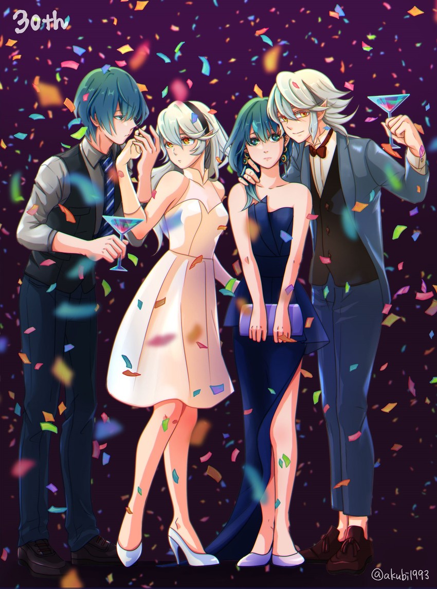 female byleth, female corrin, male byleth, and male corrin (fire emblem and 2 more) drawn by natsume_(natume614)