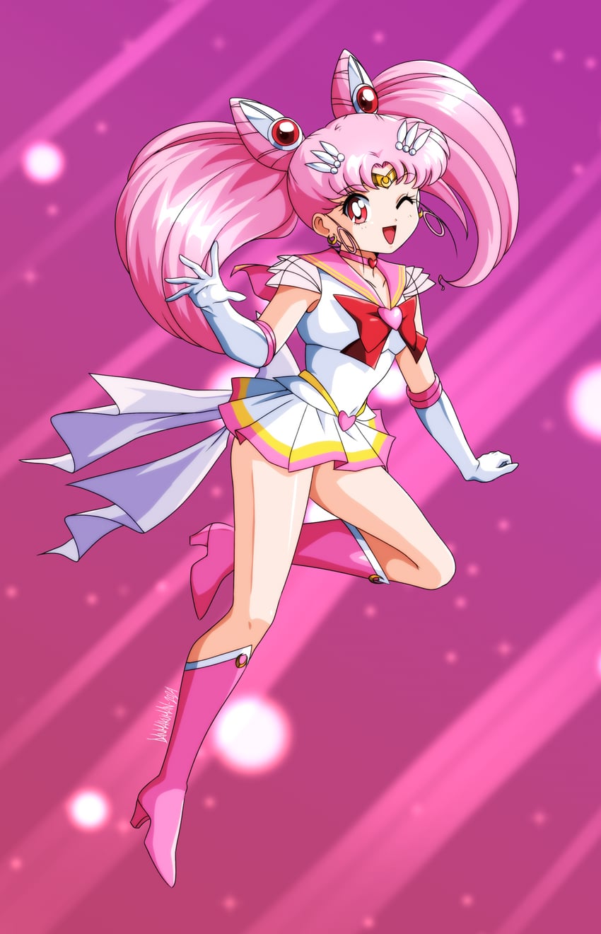 chibi usa, sailor chibi moon, and super sailor chibi moon (bishoujo senshi sailor moon) drawn by danmakuman
