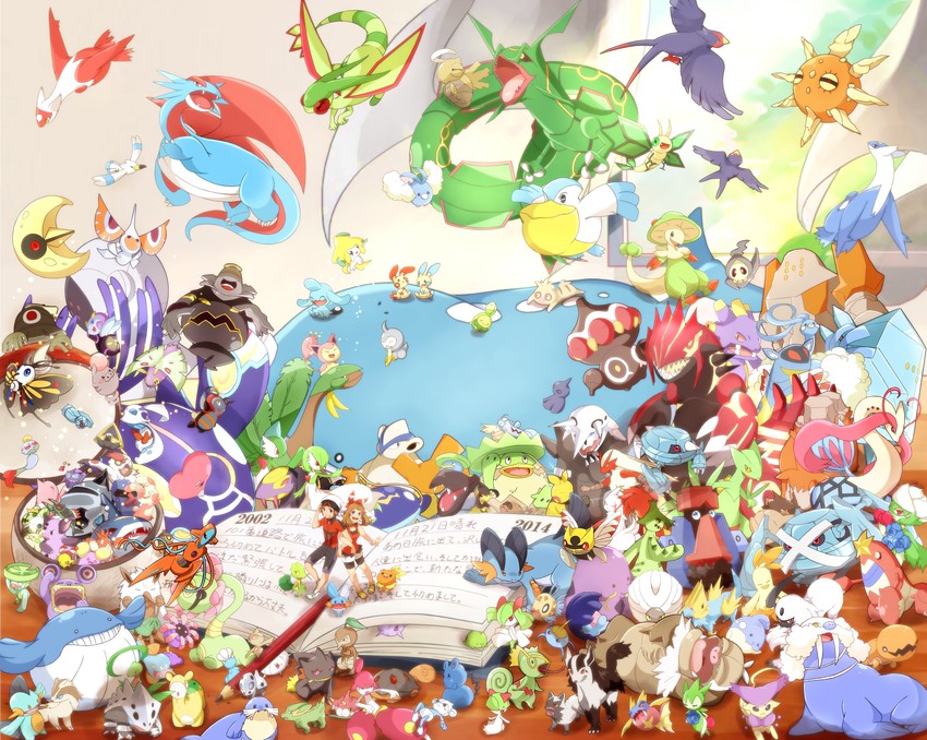gardevoir, may, brendan, kirlia, jirachi, and 140 more (pokemon and 1 more) drawn by mirai_(rs-729201204113-lg)