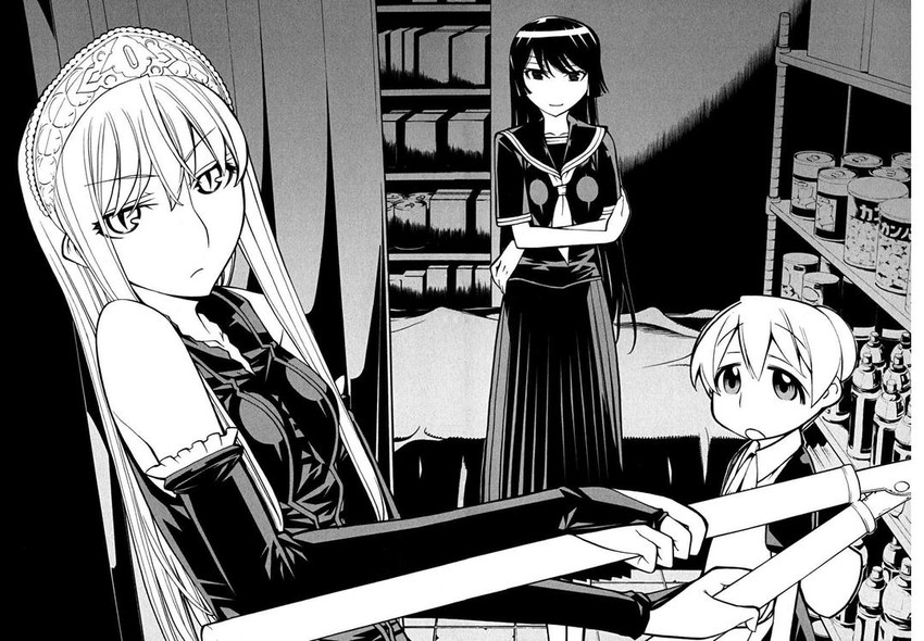 hime, kamura reiri, and flandre (kaibutsu oujo) drawn by mitsunaga_yasunori