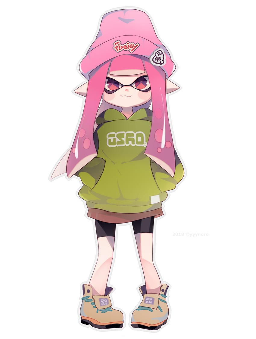 inkling player character and inkling girl (splatoon and 1 more) drawn by captain_yue