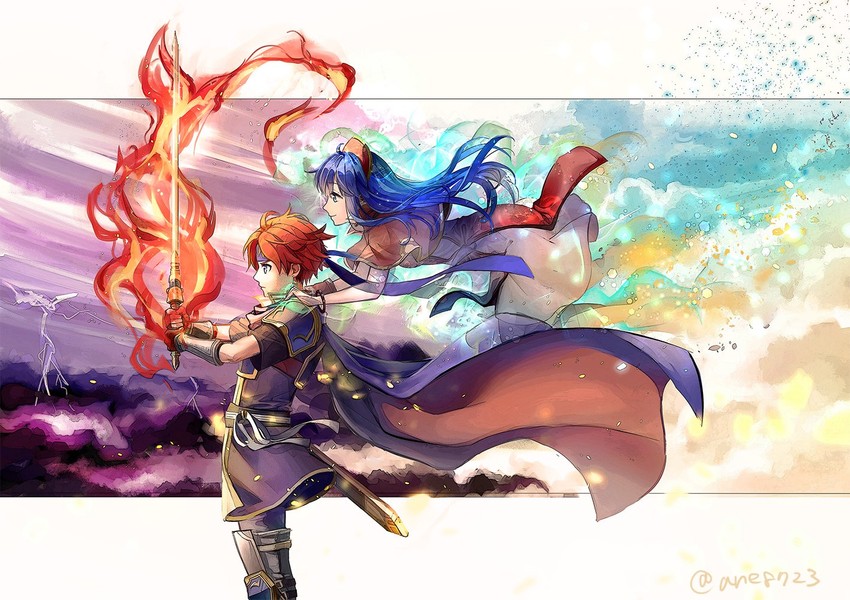 roy and lilina (fire emblem and 2 more) drawn by ane-suisei