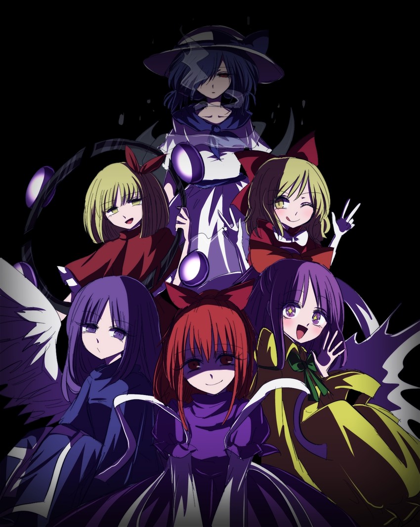 noroiko, rengeteki, matenshi, wayousei, ayana, and 1 more (touhou and 1 more) drawn by fuwafurin