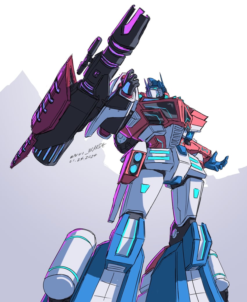 optimus prime and megatron (transformers) drawn by nui_lecarde