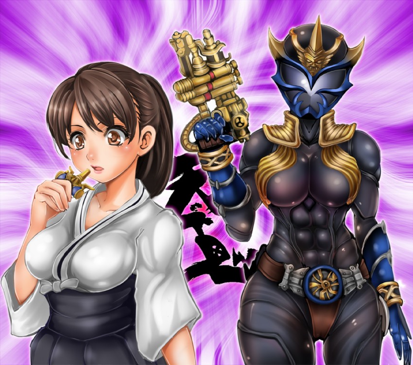 kamen rider amaki and amami akira (kamen rider and 2 more) drawn by 1041_(toshikazu)
