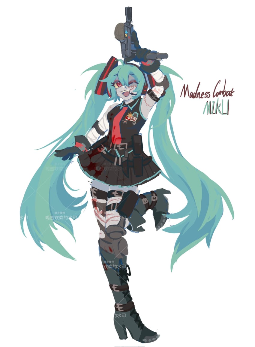 hatsune miku and hank miku (vocaloid and 1 more) drawn by guajhx2