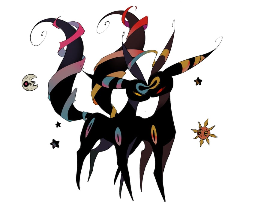 umbreon, lunatone, and solrock (pokemon) drawn by torori_toro_(oimo_kenpi)