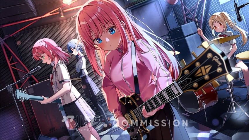 gotoh hitori, kita ikuyo, ijichi nijika, and yamada ryo (bocchi the rock!) drawn by yaruwashi