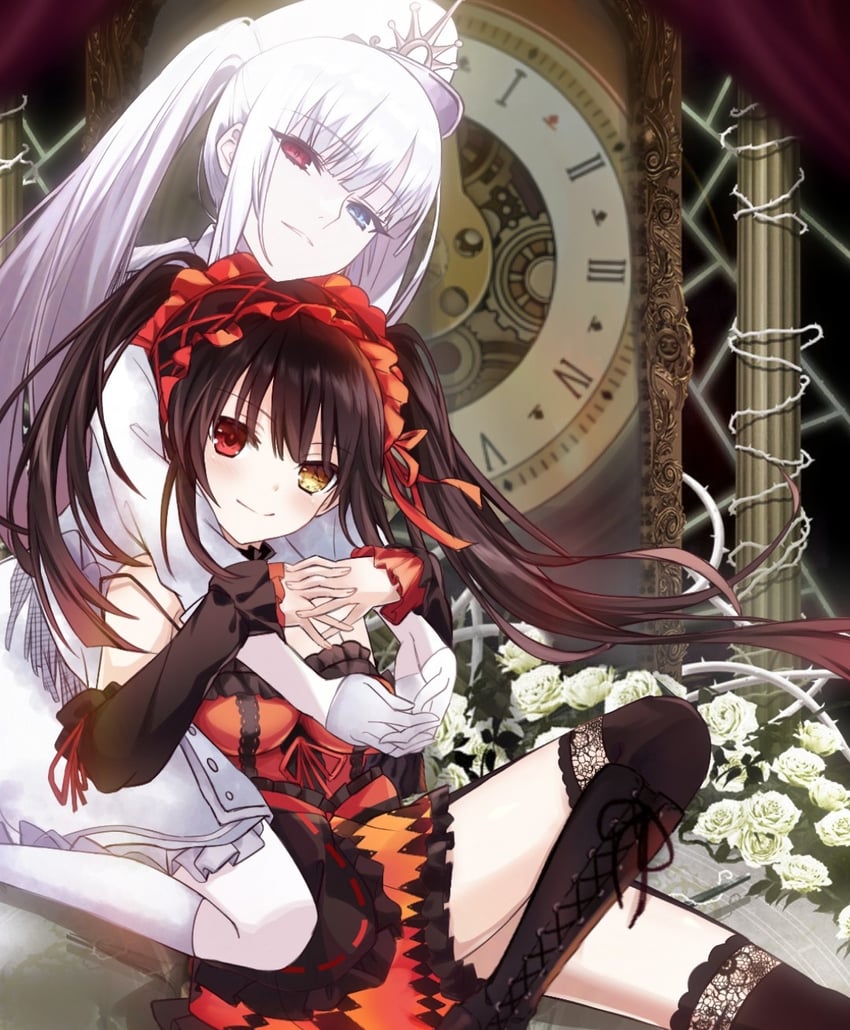 tokisaki kurumi and white queen (date a live and 1 more) drawn by saint_laurent_paris