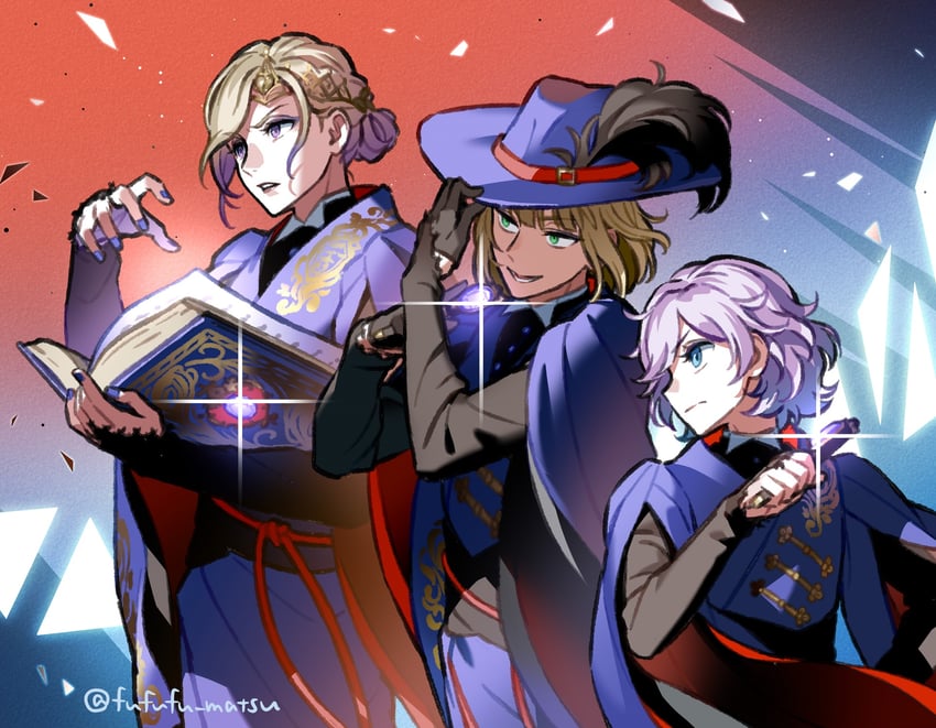 epel felmier, vil schoenheit, and rook hunt (twisted wonderland) drawn by funuyu