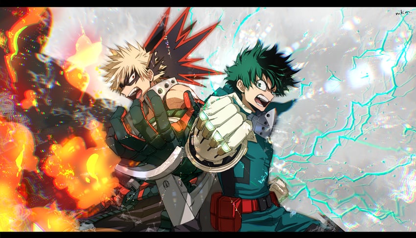midoriya izuku and bakugou katsuki (boku no hero academia) drawn by mkm_(mkm_storage)