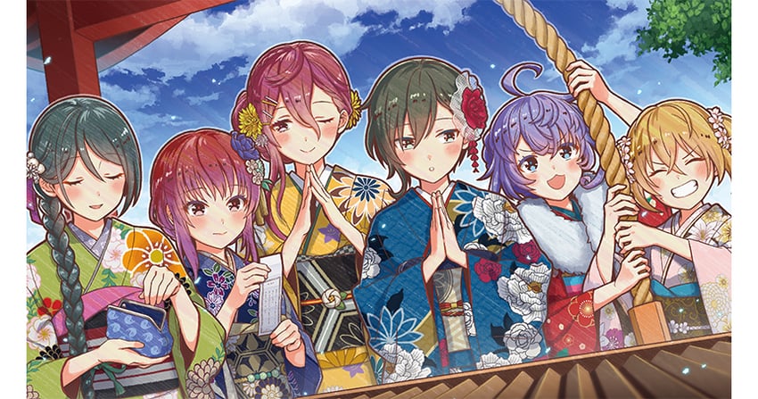 tsukumo kana, iwaki yoshimi, asada aoi, kurashiki maiko, honjo chikage, and 1 more (cinderella series and 1 more) drawn by hanako_(akatsuki)