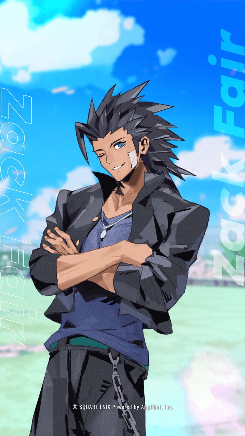 zack fair (final fantasy and 3 more) drawn by fujise_lisa