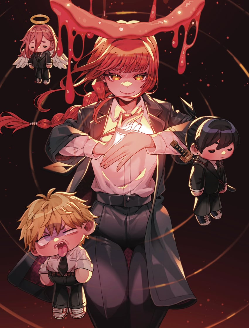 makima, denji, hayakawa aki, and angel devil (chainsaw man) drawn by lianbiglian