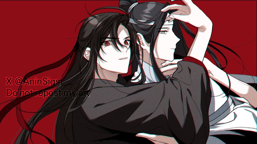 wei wuxian and lan wangji (modao zushi) drawn by aninsigsi
