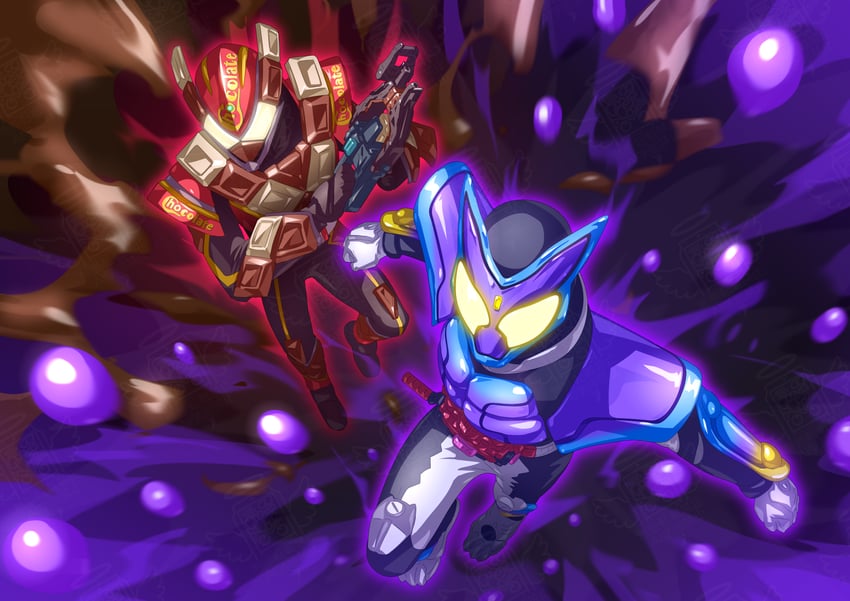 kamen rider gavv and kamen rider valen (kamen rider and 1 more) drawn by otokamu