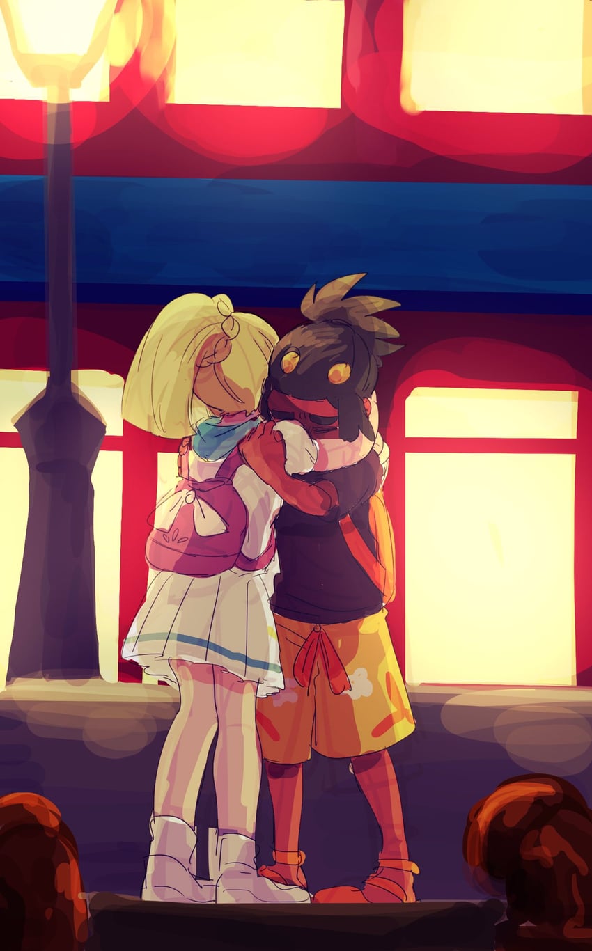 lillie and hau (pokemon and 1 more) drawn by sarami_(sa_rami30)