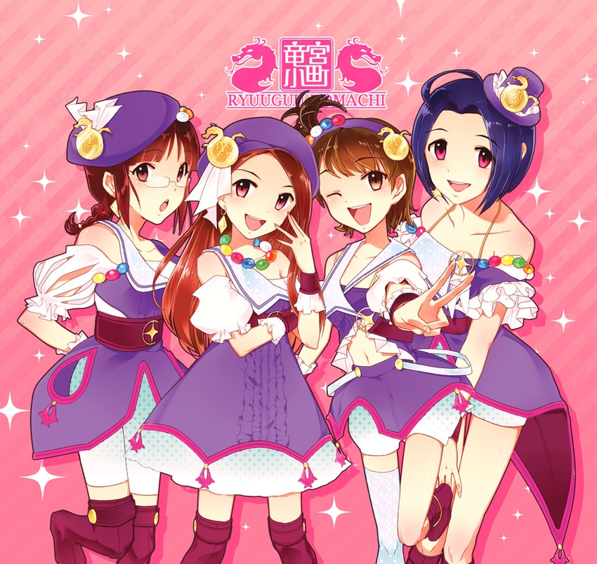 minase iori, miura azusa, akizuki ritsuko, and futami ami (idolmaster and 2 more) drawn by joypyonn