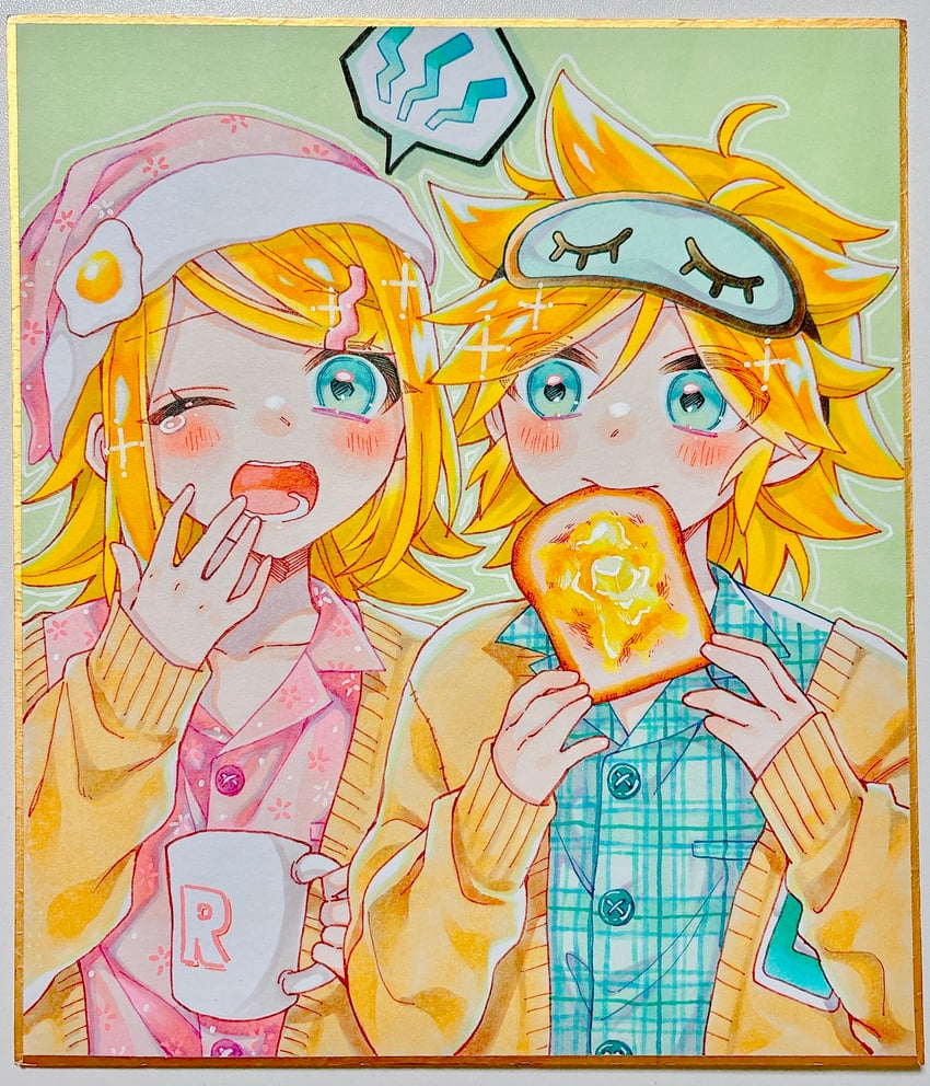 kagamine rin and kagamine len (vocaloid) drawn by igarashi_(morimorienoki)