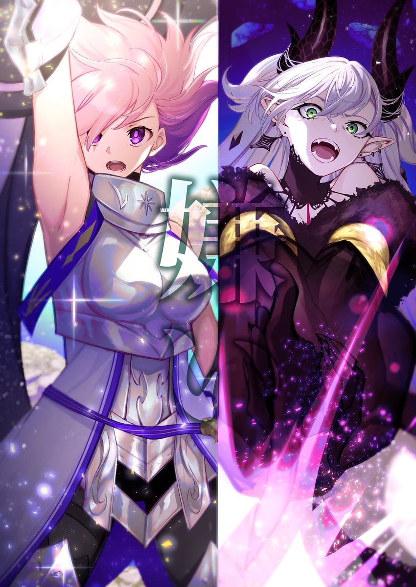 mash kyrielight and lilith (fate and 1 more) drawn by tamago_sando