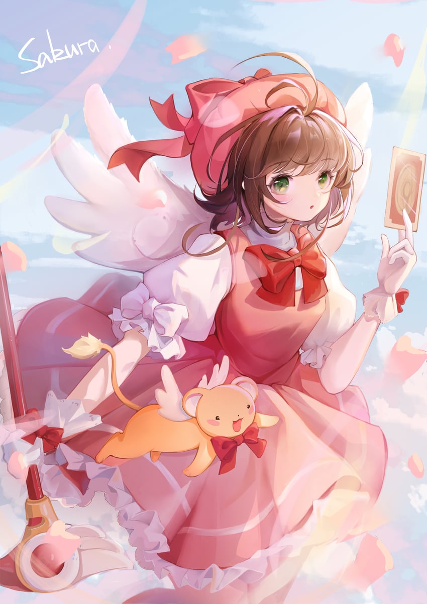kinomoto sakura and kero (cardcaptor sakura) drawn by xiuxiuya
