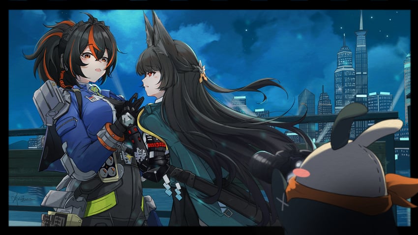 hoshimi miyabi, zhu yuan, and eous (zenless zone zero) drawn by neet_(jdud2284)