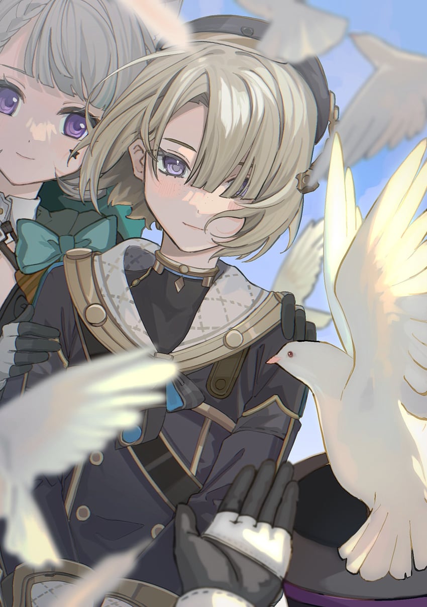 lynette, lyney, and freminet (genshin impact) drawn by nakura_hakuto