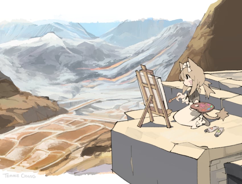 warrior of light, pictomancer, and temmie chang (final fantasy and 1 more) drawn by temmie_chang