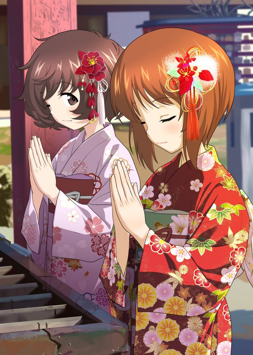 nishizumi miho and akiyama yukari (girls und panzer) drawn by shiina_excel