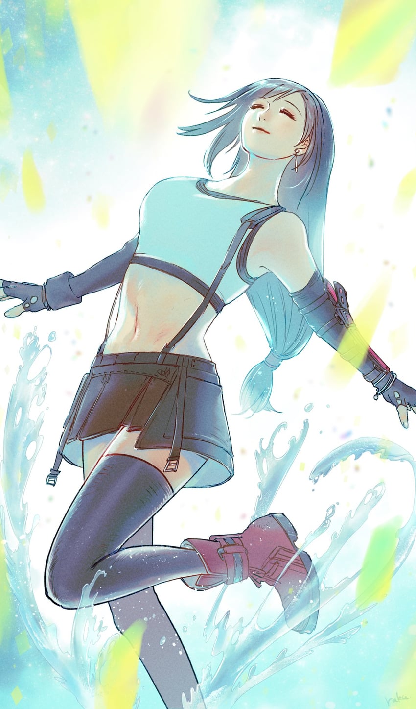 tifa lockhart (final fantasy and 2 more) drawn by rakuct