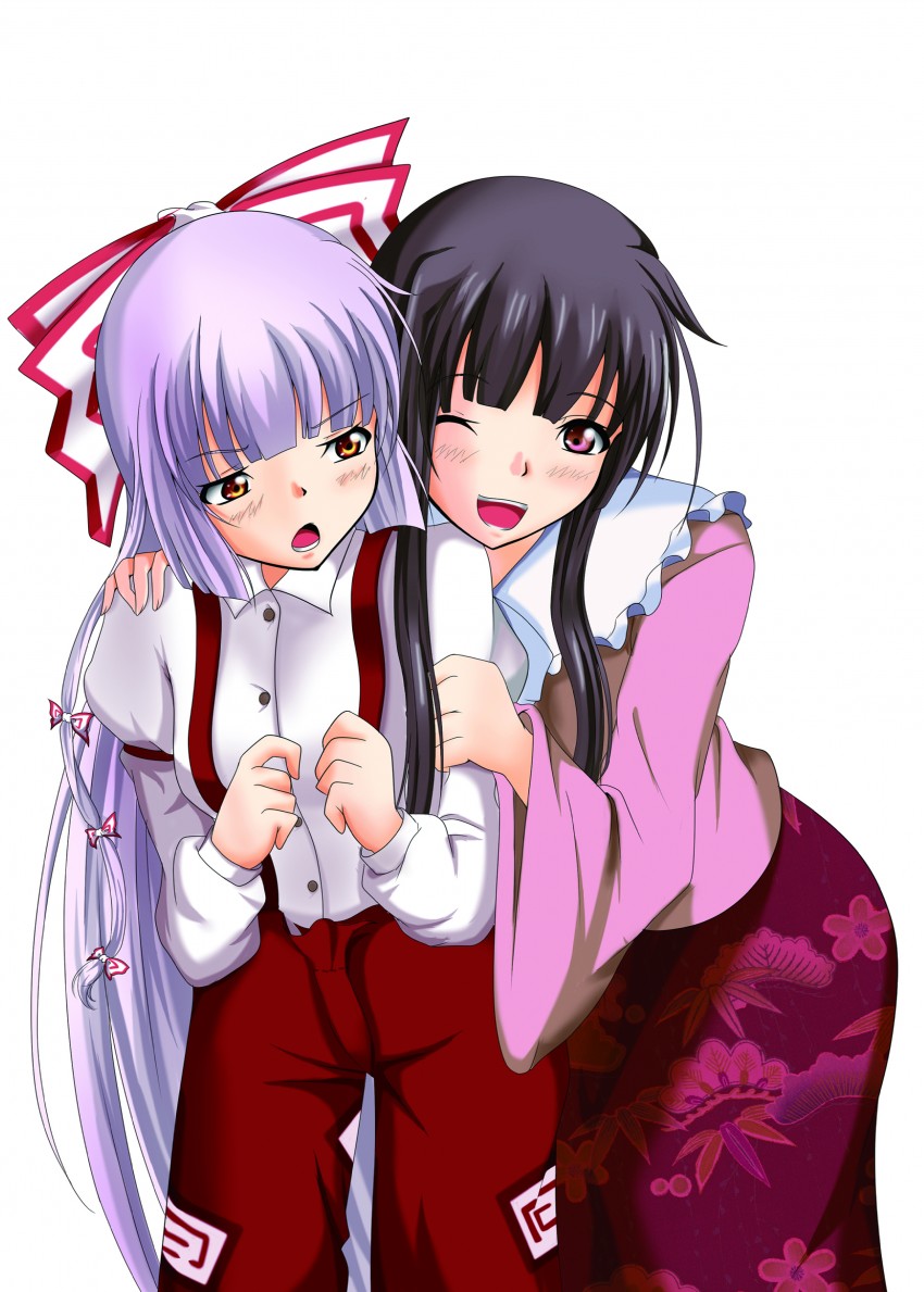 fujiwara no mokou and houraisan kaguya (touhou) drawn by aitsugawa_rui