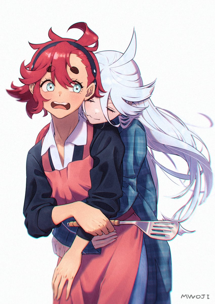 suletta mercury and miorine rembran (gundam and 1 more) drawn by mwoji