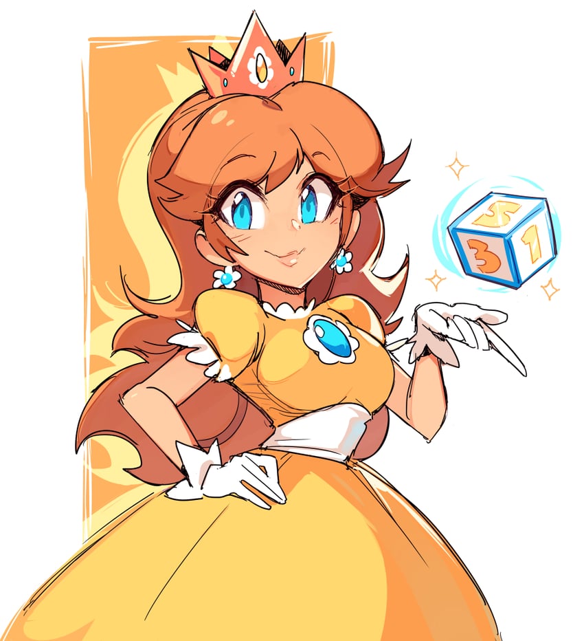 princess daisy (mario and 1 more) drawn by almightychiru