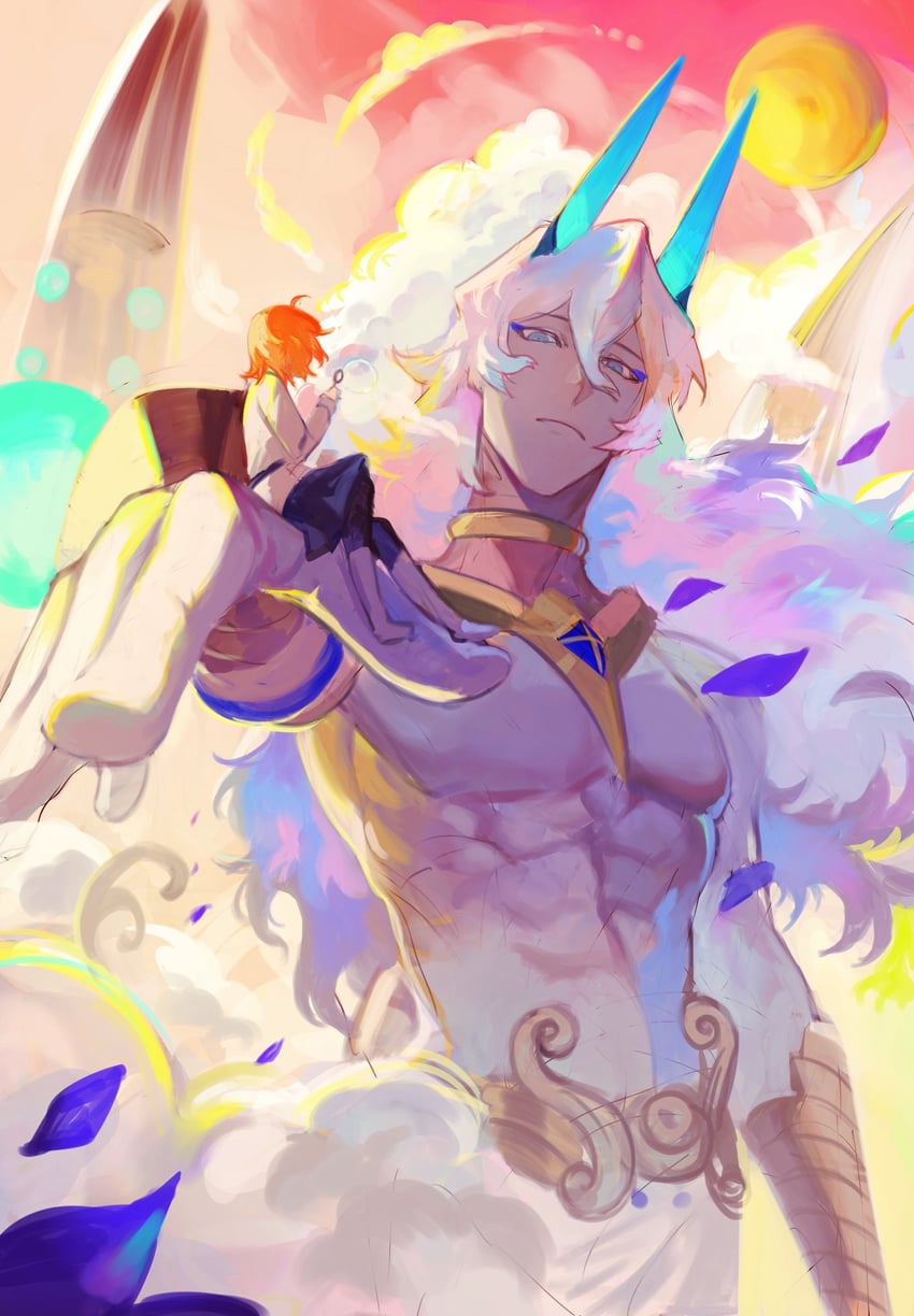 fujimaru ritsuka, arjuna, and arjuna alter (fate and 1 more) drawn by kupikuuu