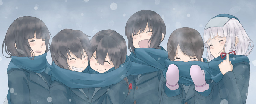 fubuki, murakumo, hatsuyuki, miyuki, shirayuki, and 1 more (kantai collection) drawn by tabiaki_(cosy_catastrophe)