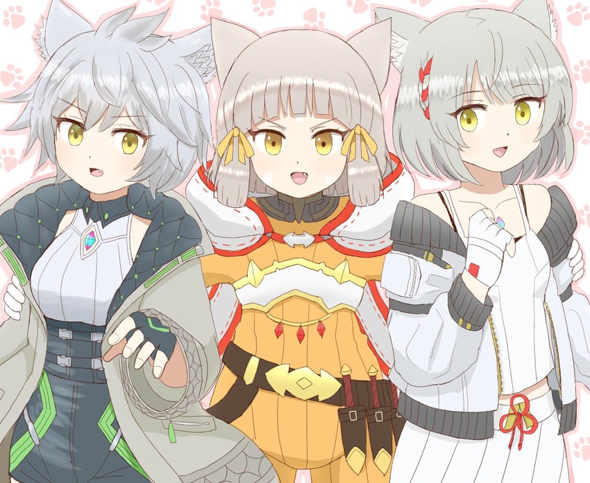 nia, mio, and na'el (xenoblade chronicles and 3 more) drawn by sai00106