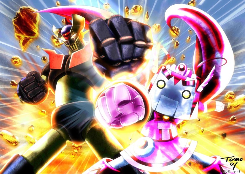 cure happy, mazinger z, and happy robo (precure and 3 more) drawn by tomo5656ky