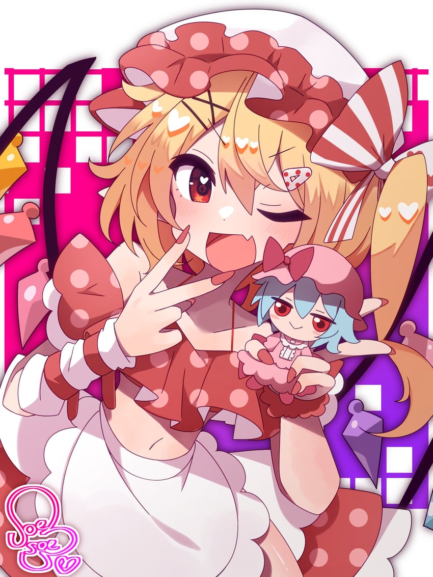 remilia scarlet and flandre scarlet (touhou and 1 more) drawn by soesoe300