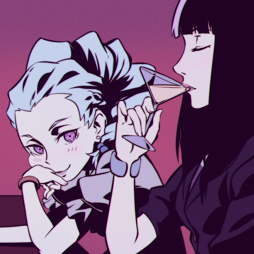 kurokami no onna and nona (death parade) drawn by ilya_kuvshinov
