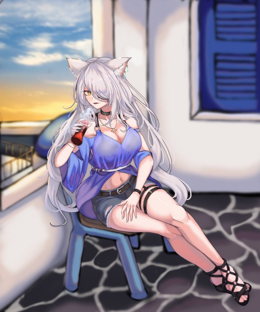 santalla (arknights and 1 more) drawn by gomsang-oh