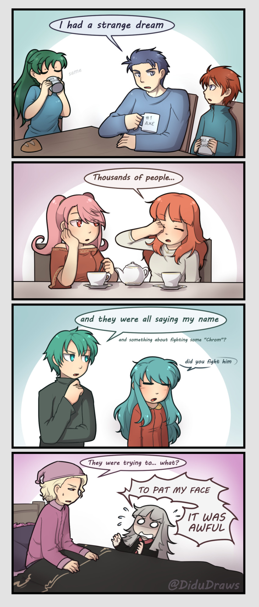 lyn, eirika, celica, xander, veronica, and 4 more (fire emblem and 5 more) drawn by didudraws